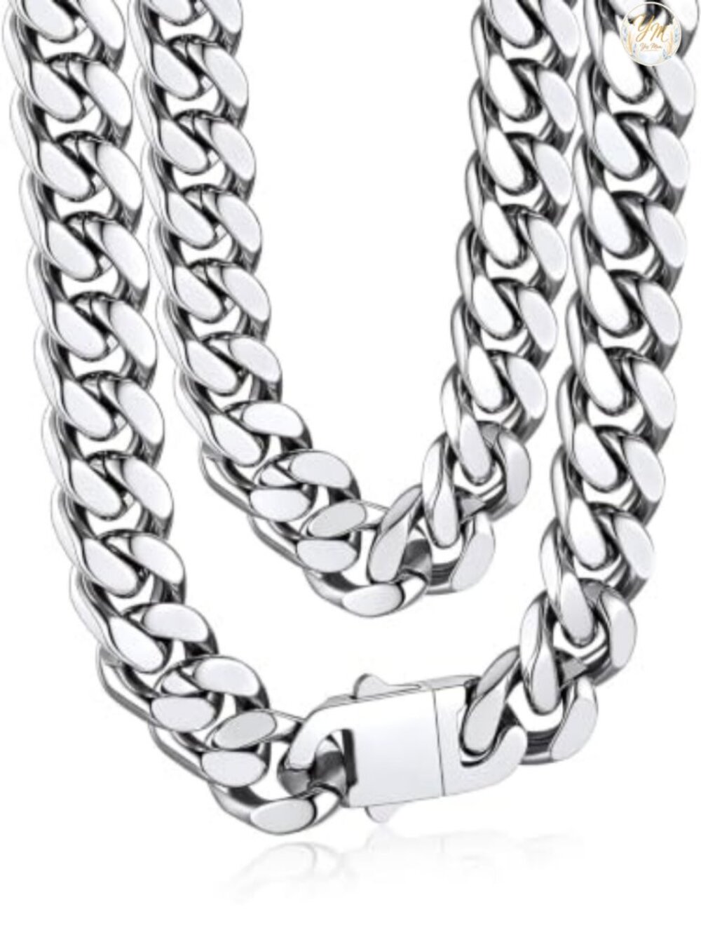 Men's Solid Stainless Steel Miami Cuban Link Chain Necklace Hip Hop Curb
